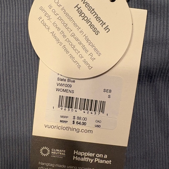 Vuori Plyo racer back tank top Slate Blue Women's size S NWT - Picture 5 of 8